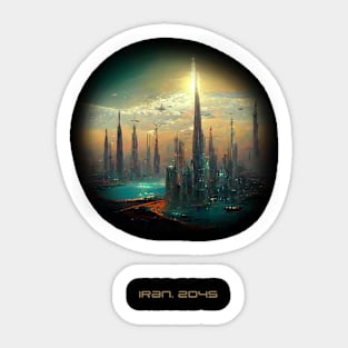 Futuristic Iran 2045 Artwork Sticker